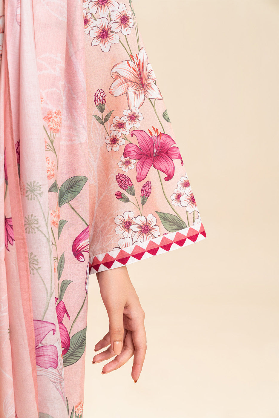 3 PIECE EMBROIDERED LAWN SUIT-FORAL SERENITY (UNSTITCHED)