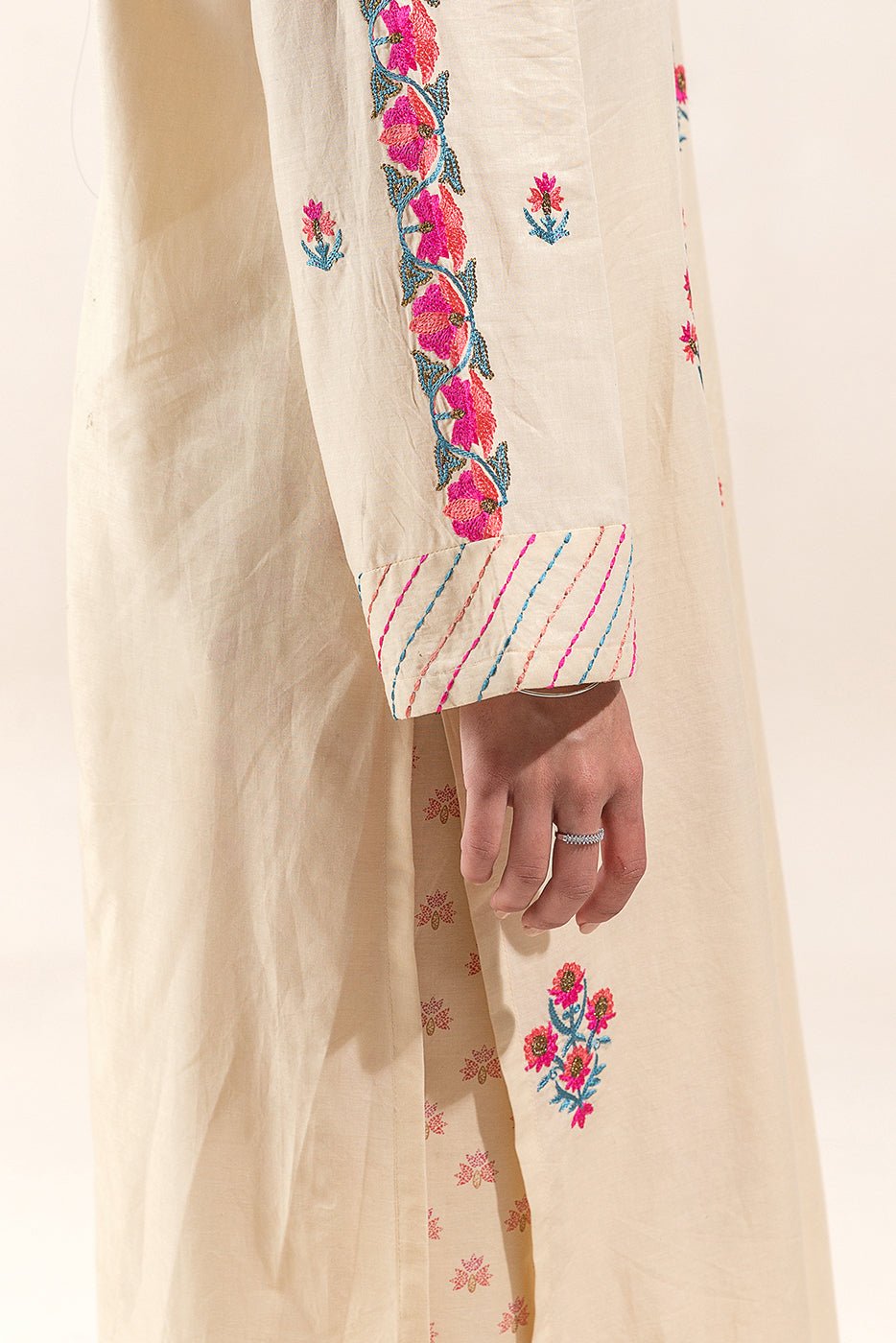 2 PIECE EMBROIDERED LAWN SUIT-FRENCH VANILLA (UNSTITCHED)