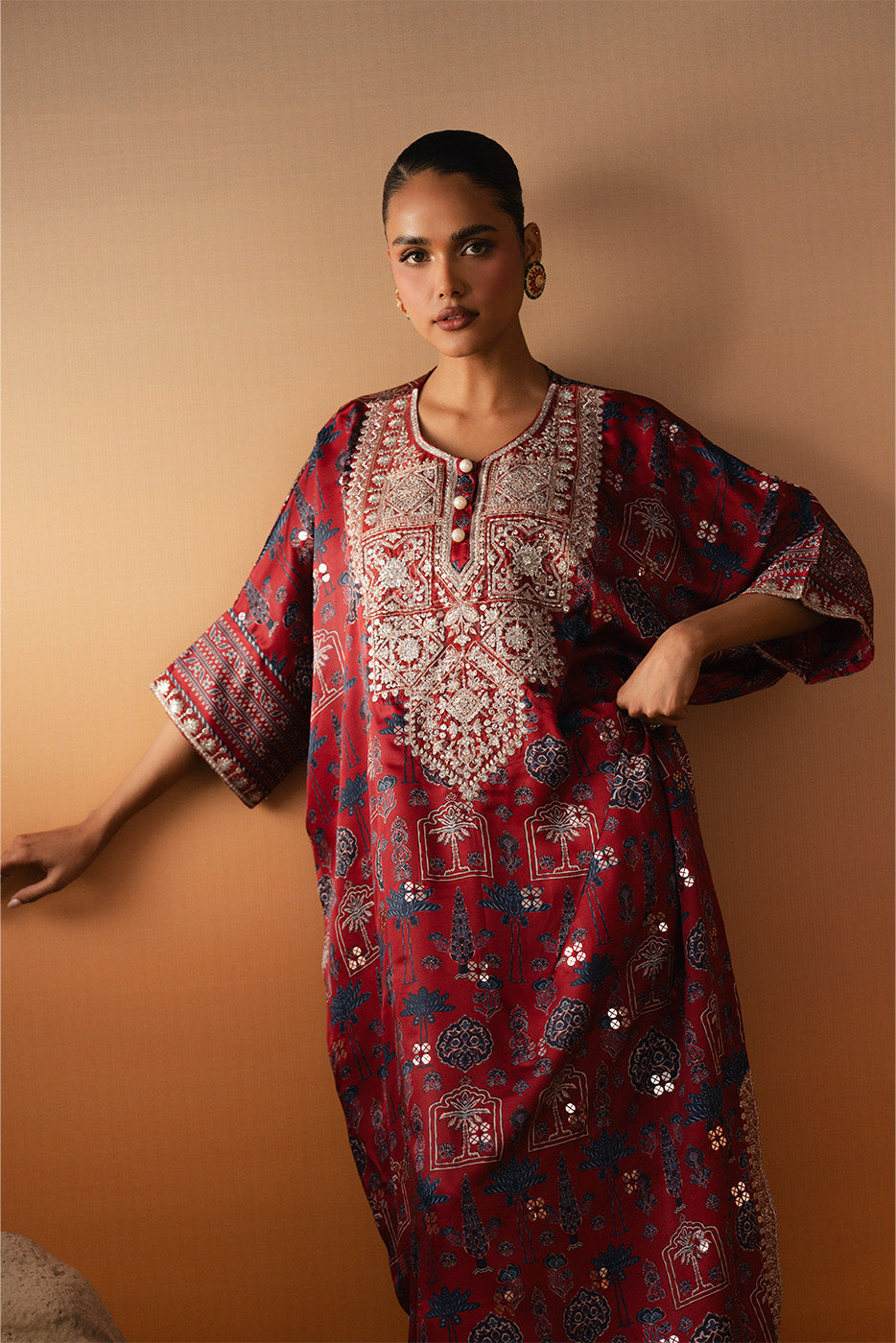 EMBROIDERED SHAMOZE SILK SHIRT (LUXURY-PRET)