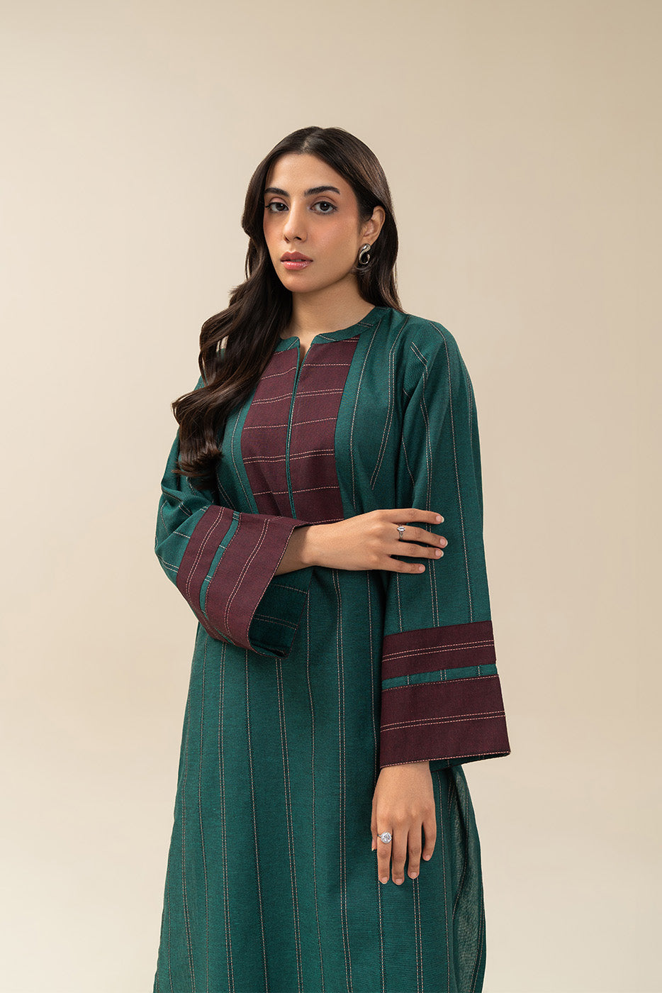 EMBROIDERED COTTON VISCOSE SHIRT (PRET)
