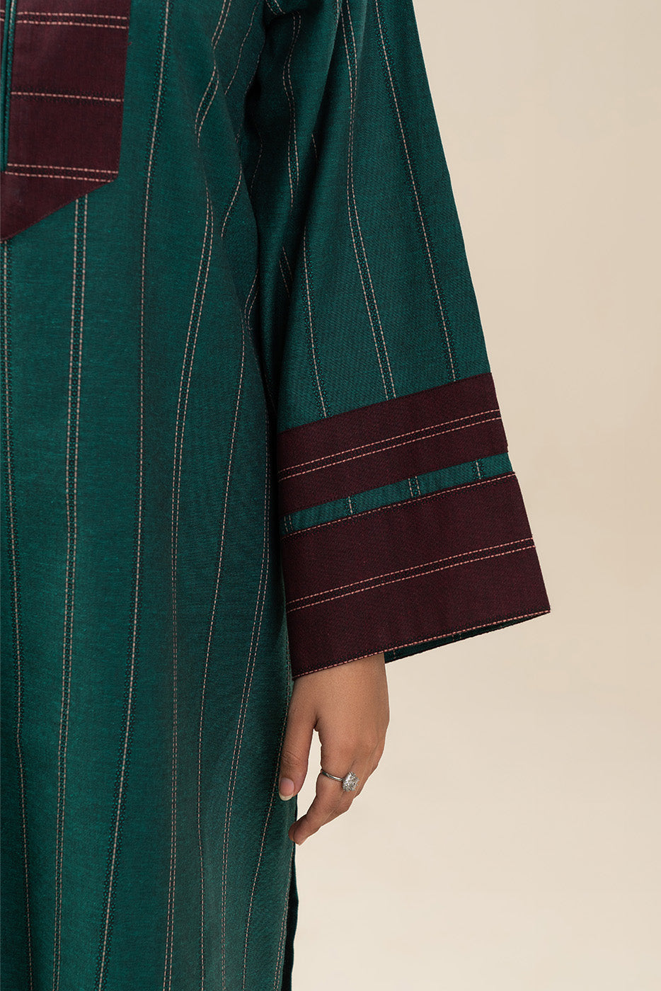 EMBROIDERED COTTON VISCOSE SHIRT (PRET)