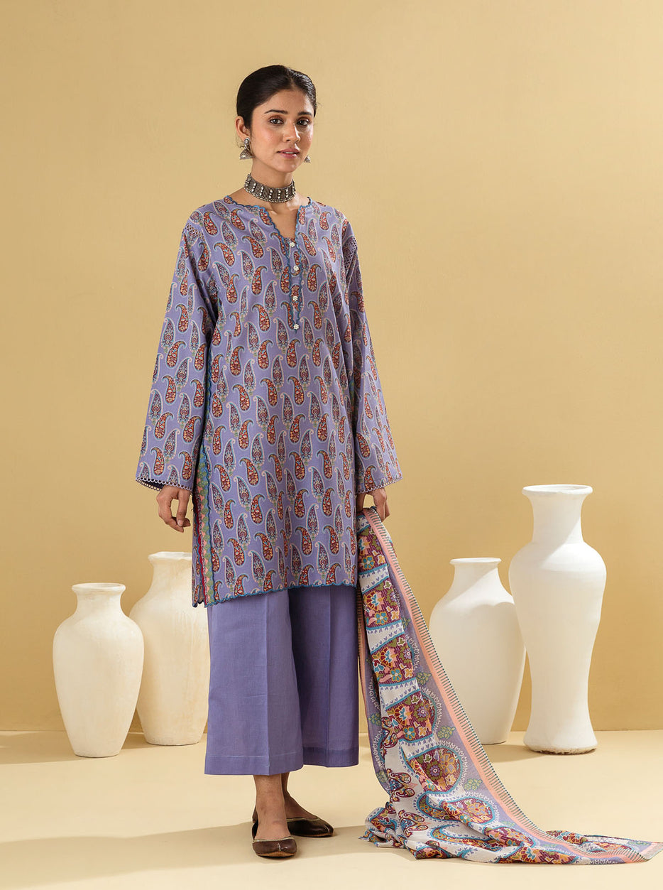 3 PIECE - PRINTED LAWN SUIT - NOSTALGIA MORBAGH SU_22