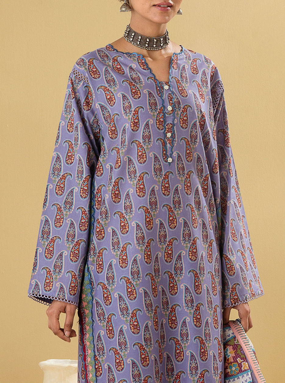 3 PIECE - PRINTED LAWN SUIT - NOSTALGIA MORBAGH SU_22