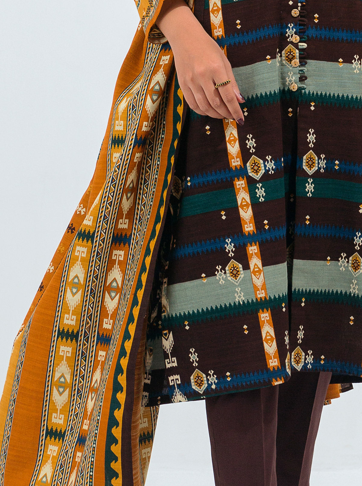 3 PIECE - PRINTED KHADDAR SUIT - ALLURING CHARM MORBAGH WN_21