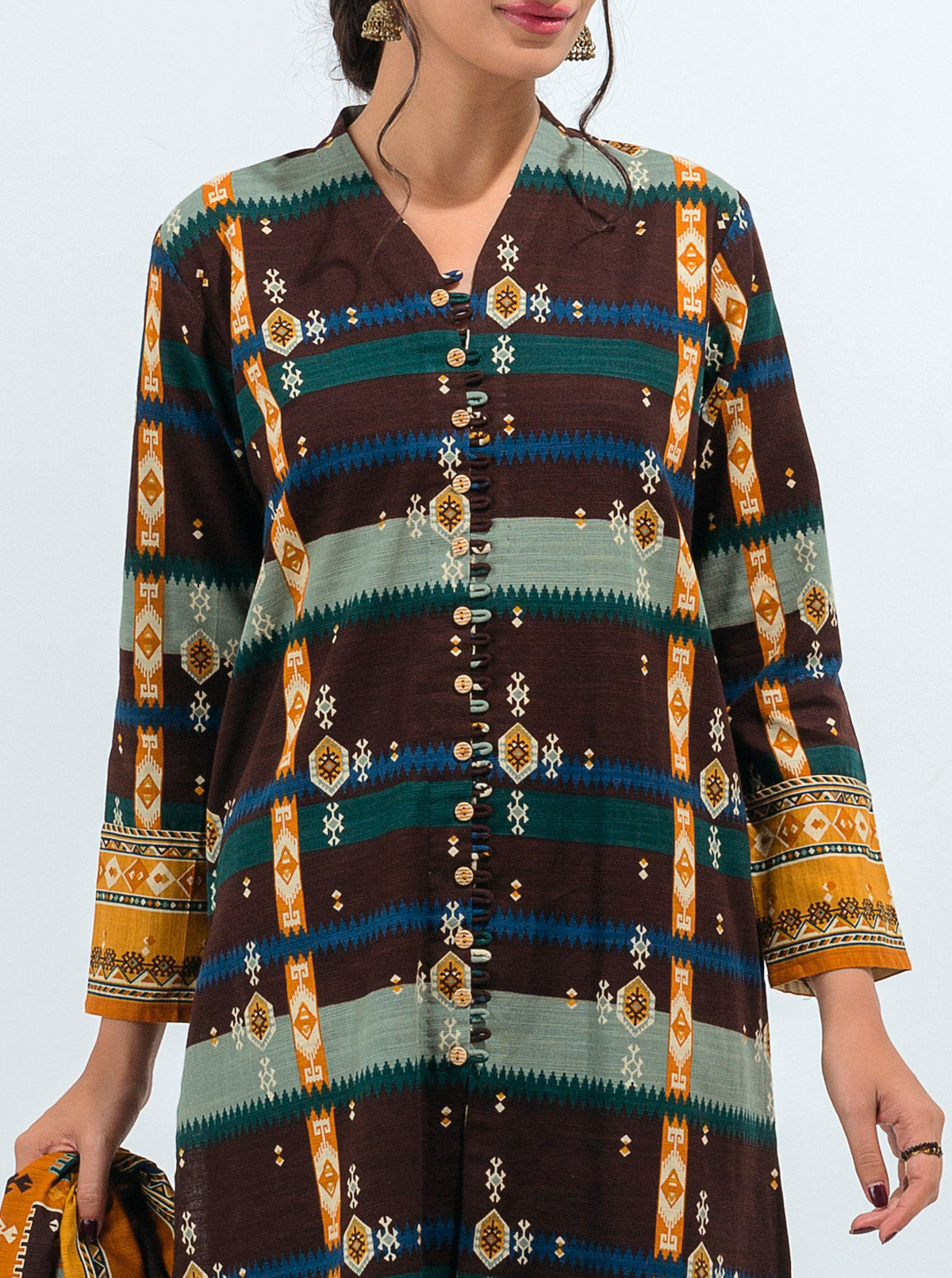3 PIECE - PRINTED KHADDAR SUIT - ALLURING CHARM MORBAGH WN_21