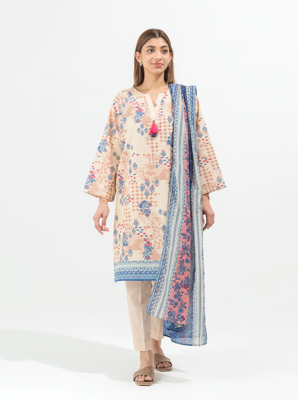 Sepia Blush-Printed-2P (UNSTITCHED)