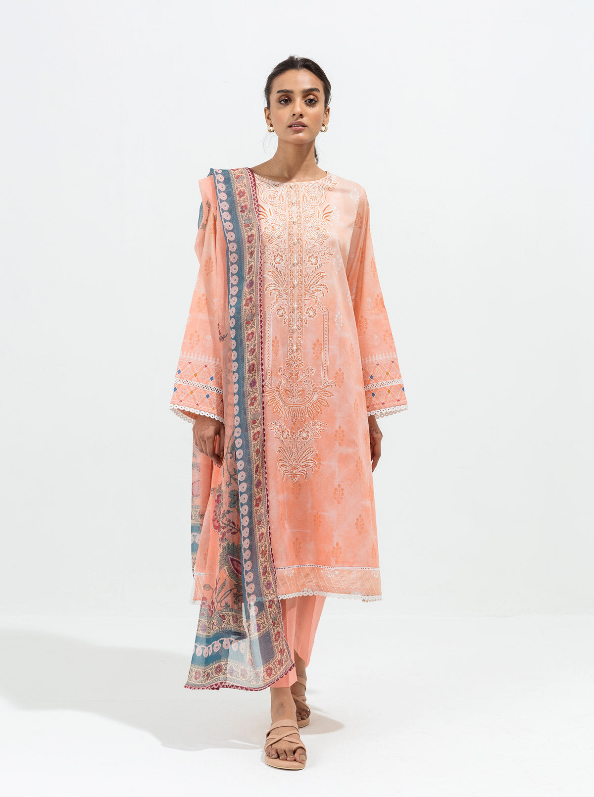 Coral Haze-Embroidered-3P (UNSTITCHED)