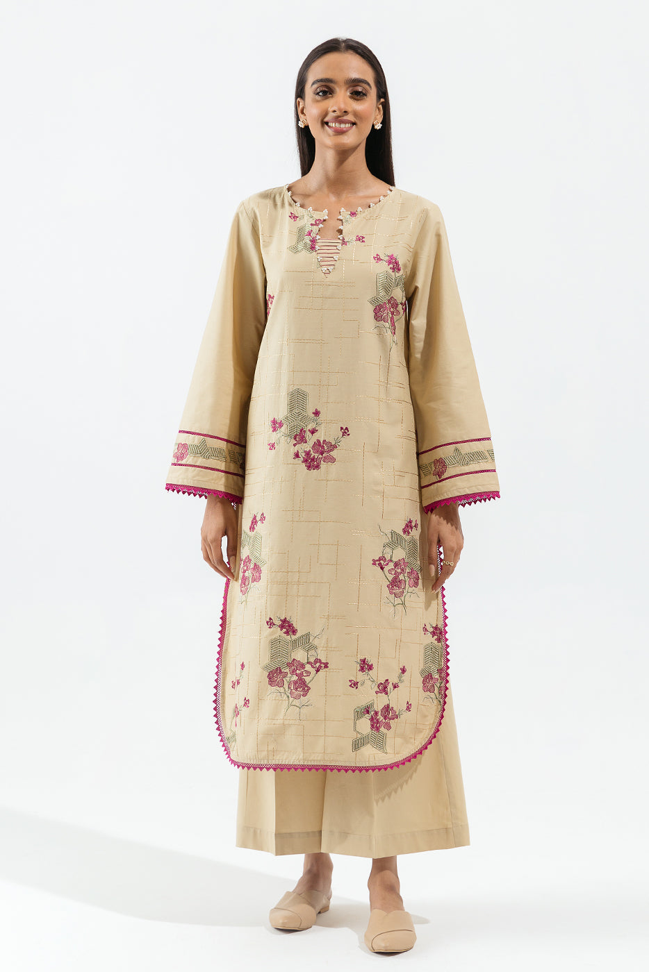 2 PIECE - EMBROIDERED CAMBRIC SUIT - FLORAL BREEZE