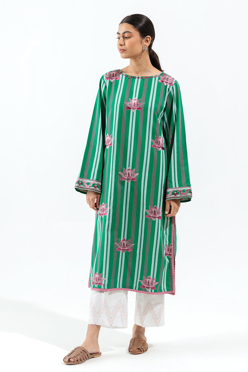 1 PIECE EMBROIDERED YARN DYED SHIRT BLOOMING DESIRE BEECHTREE