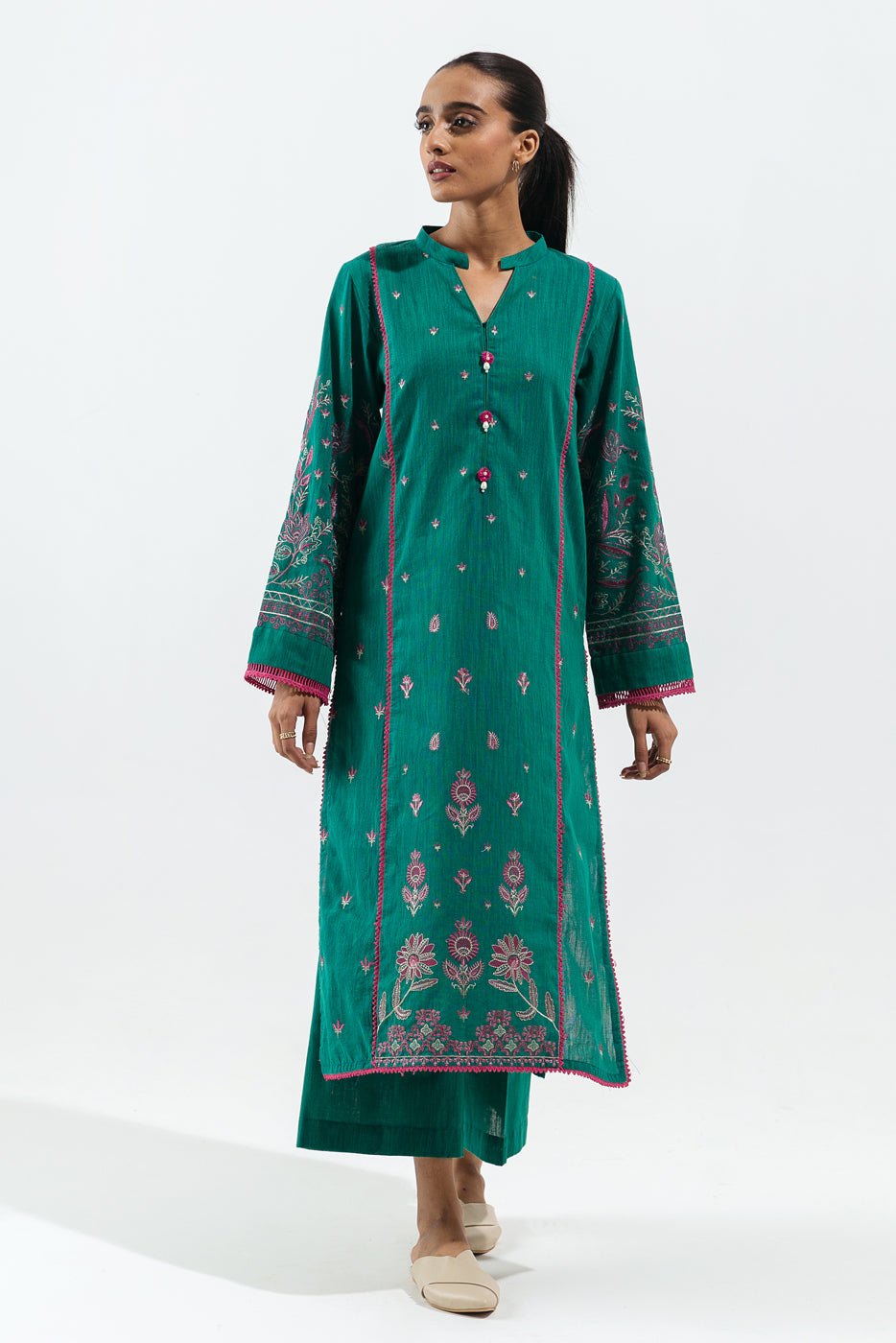 2 PIECE - EMBROIDERED KHADDAR SUIT - ORIENTAL CHARM