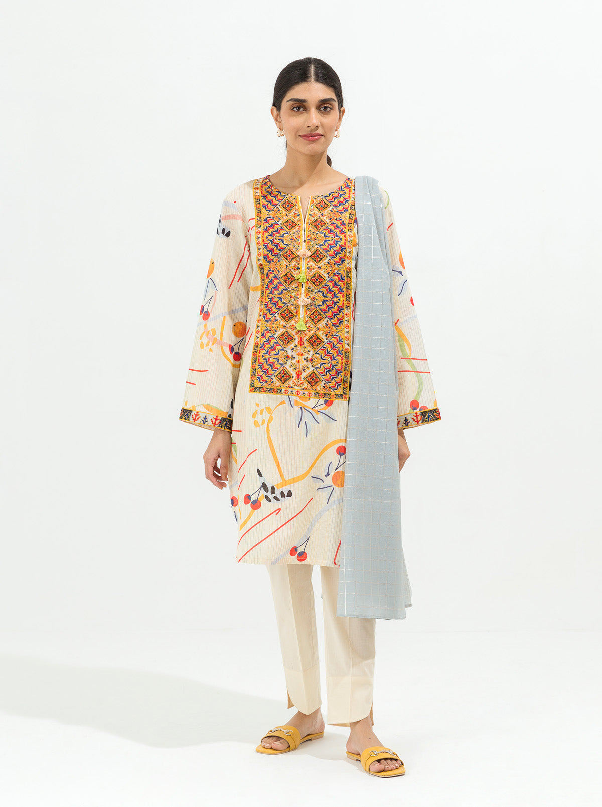 2 PIECE - EMBROIDERED LAWN SUIT - OPAL DEW (UNSTITCHED)
