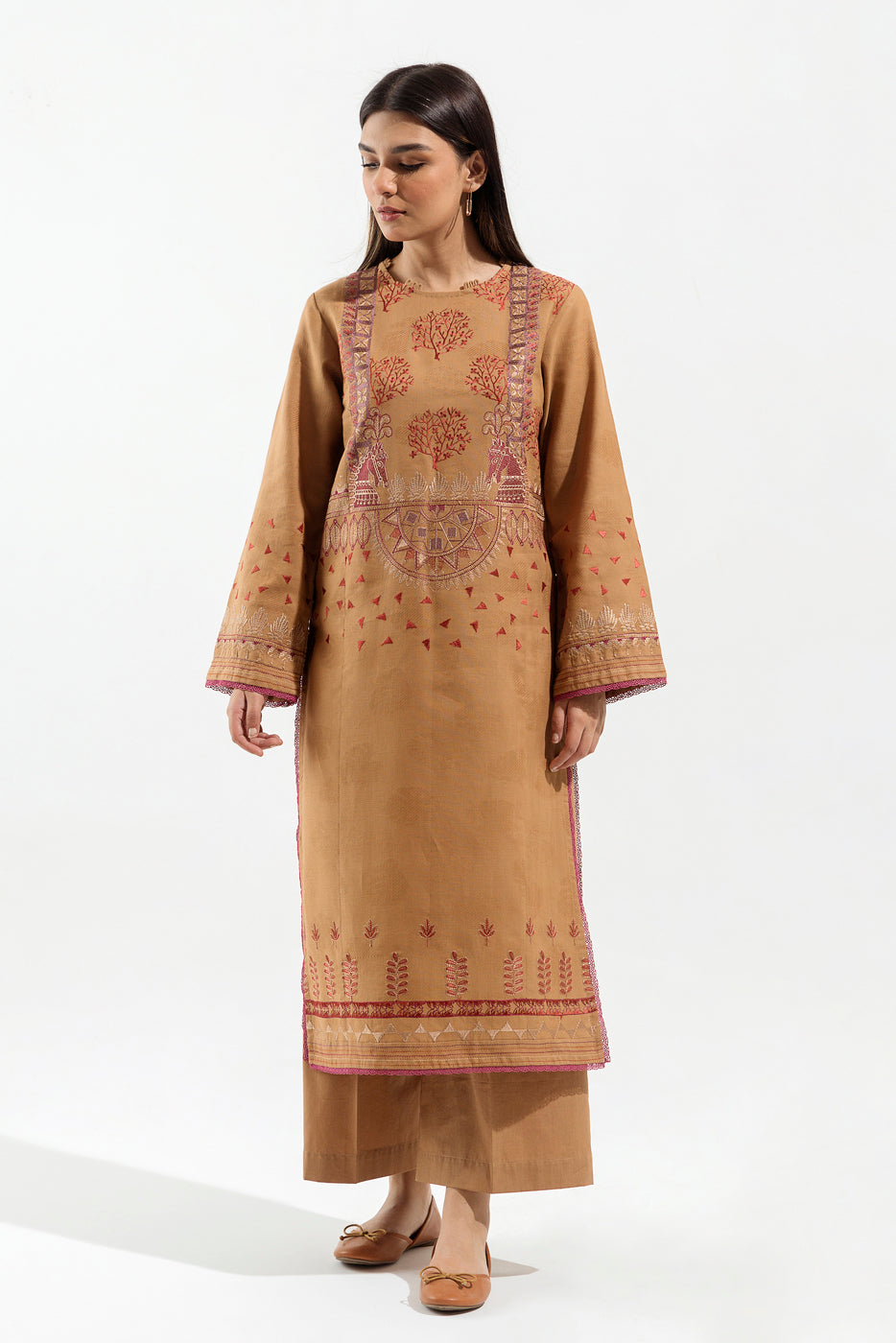 2 PIECE - EMBROIDERED JACQUARD SUIT - URBAN TAUPE