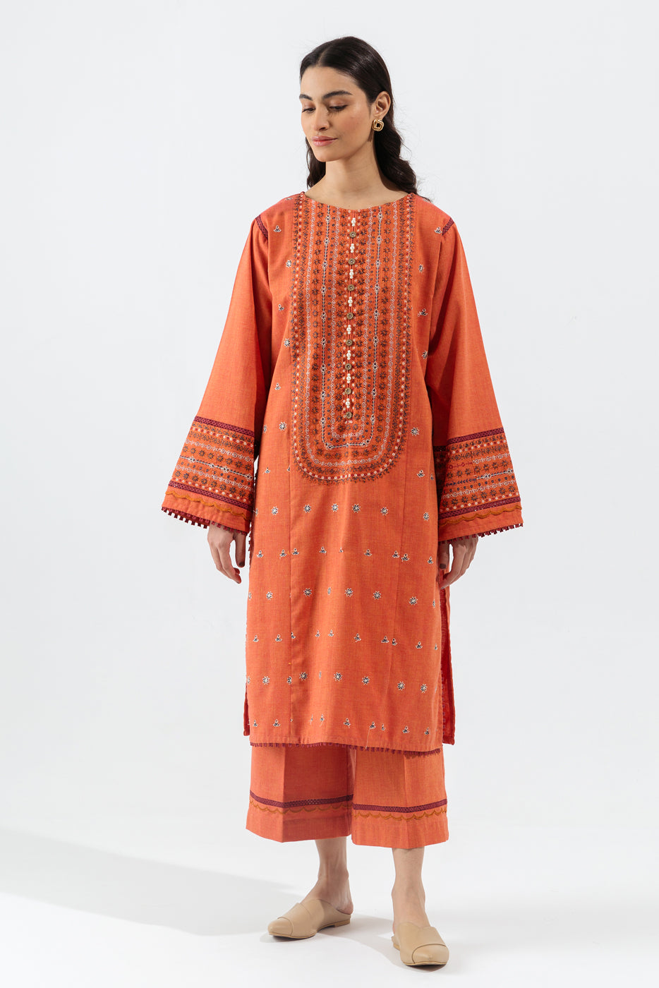 2 PIECE - EMBROIDERED KHADDAR SUIT - FOLK AFFAIR