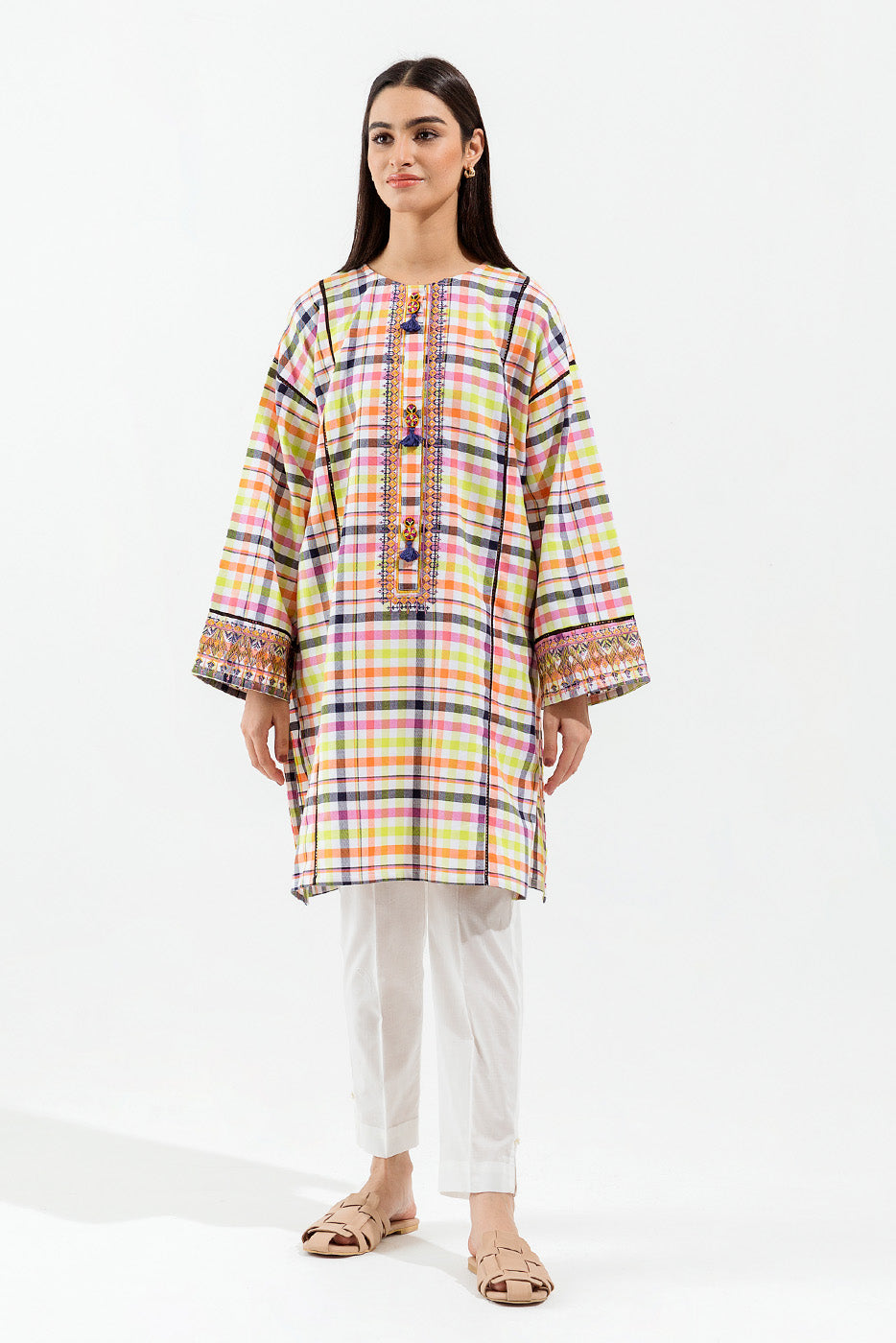 1 PIECE - EMBROIDERED YARN DYED SHIRT - COLOR FUSION (UNSTITCHED)