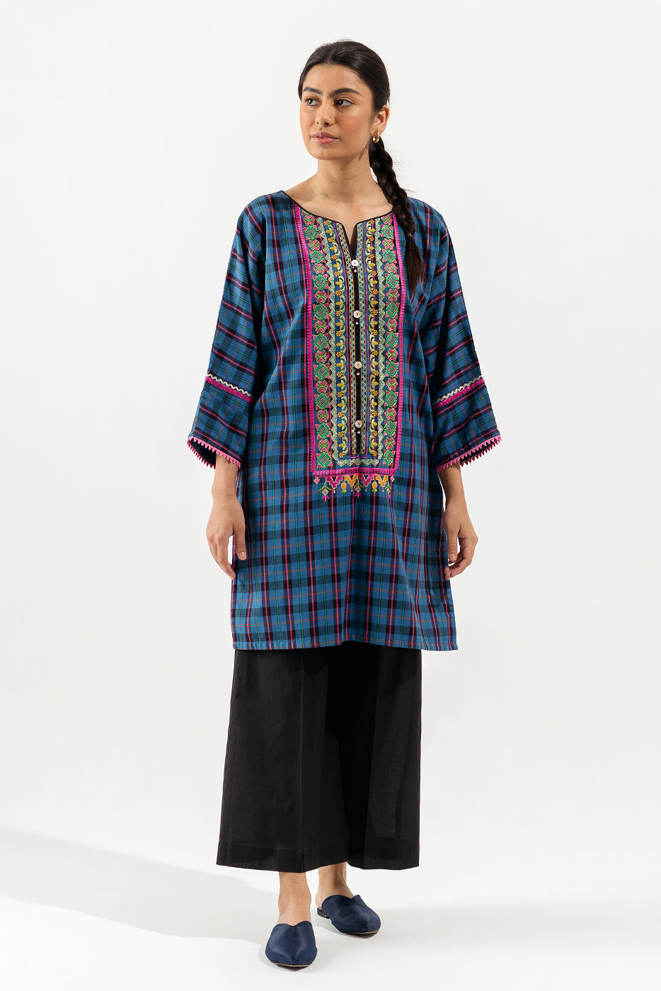 1 PIECE - EMBROIDERED YARN DYED SHIRT - STRIPES OBESSION (UNSTITCHED)