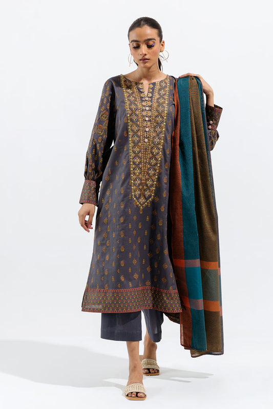 Bluish Grey-Embroidered-3P