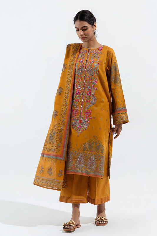 Mustard mystique-Embroidered-3P