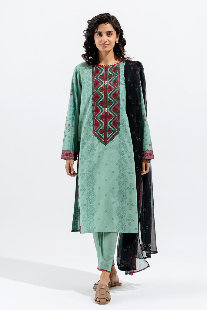 Sage Haze-Embroidered-3P (UNSTITCHED)
