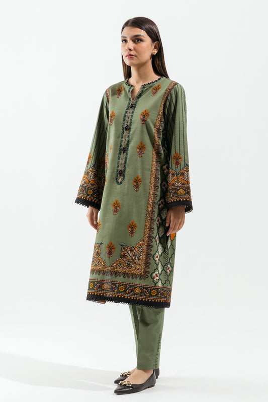 2 PIECE - PRINTED KHADDAR SUIT - ETHEREAL MINT