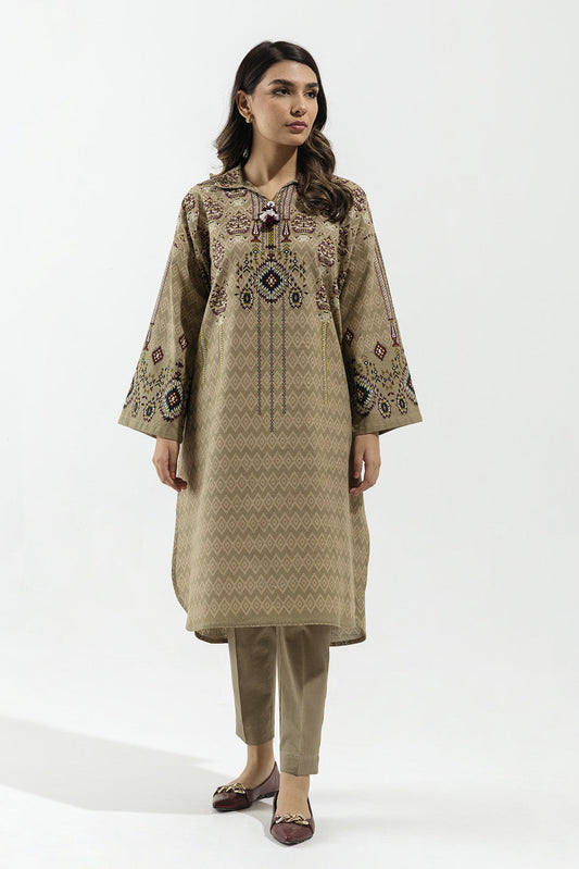 2 PIECE - PRINTED KHADDAR SUIT - IMPERIAL STONE