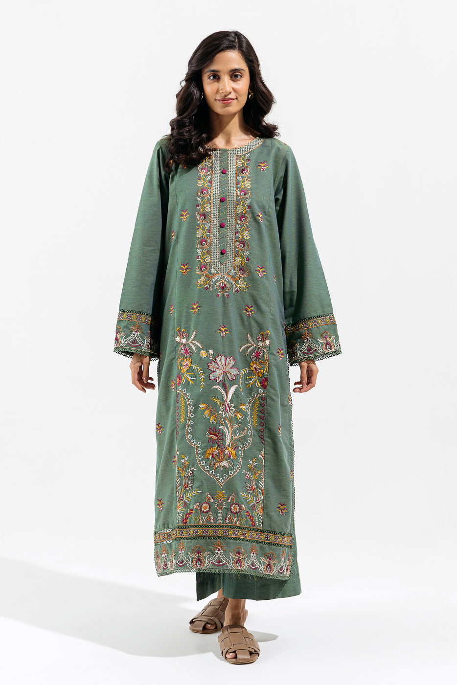 2 PIECE - EMBROIDERED CAMBRIC SUIT - ETHEREAL MINT