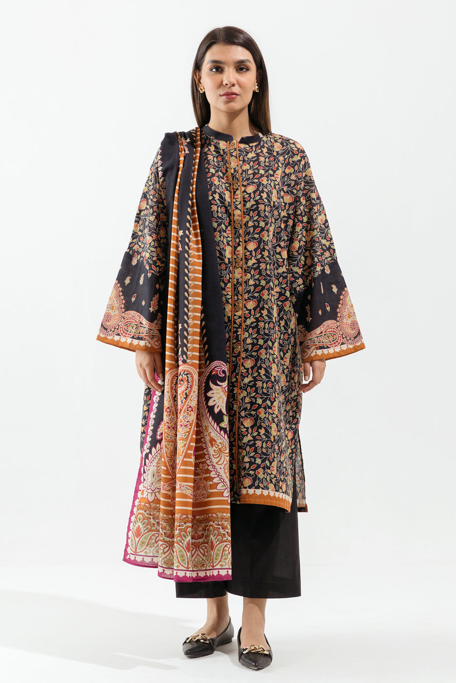 3 PIECE - PRINTED KHADDAR SUIT - CHROMATIC FOLK