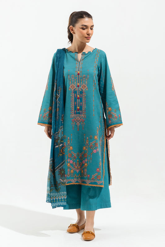 3 PIECE - PRINTED KHADDAR SUIT - ARCTIC HUE