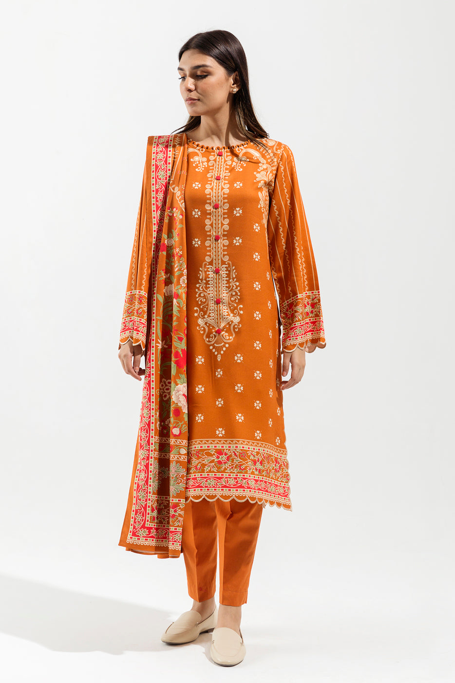 3 PIECE - PRINTED LINEN SUIT - RUSSET AURA