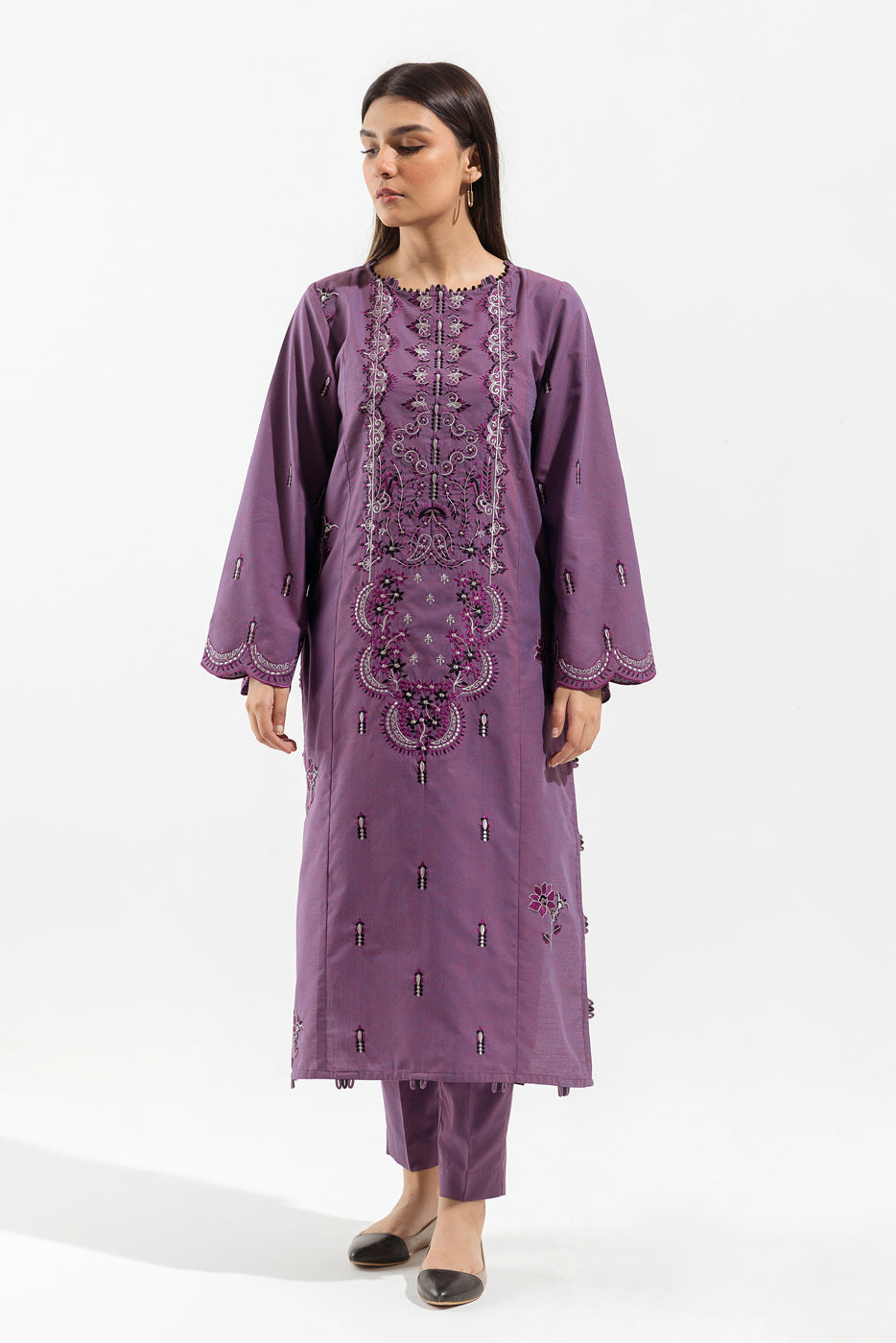 2 PIECE - EMBROIDERED TWO TONE SUIT - ETERNAL JEWEL