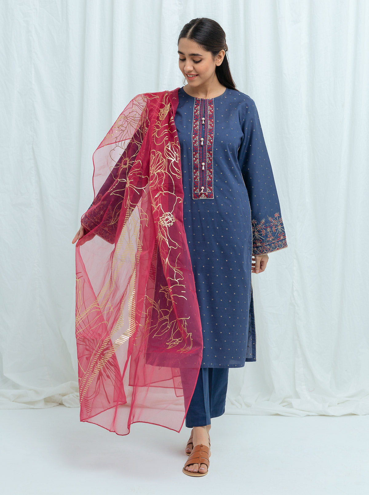 FOLK NAVY-EMBROIDERED-2P