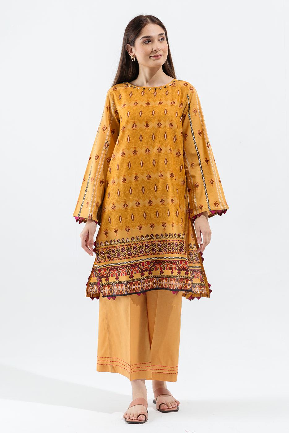 Golden Yellow-Printed-2P (UNSTITCHED)