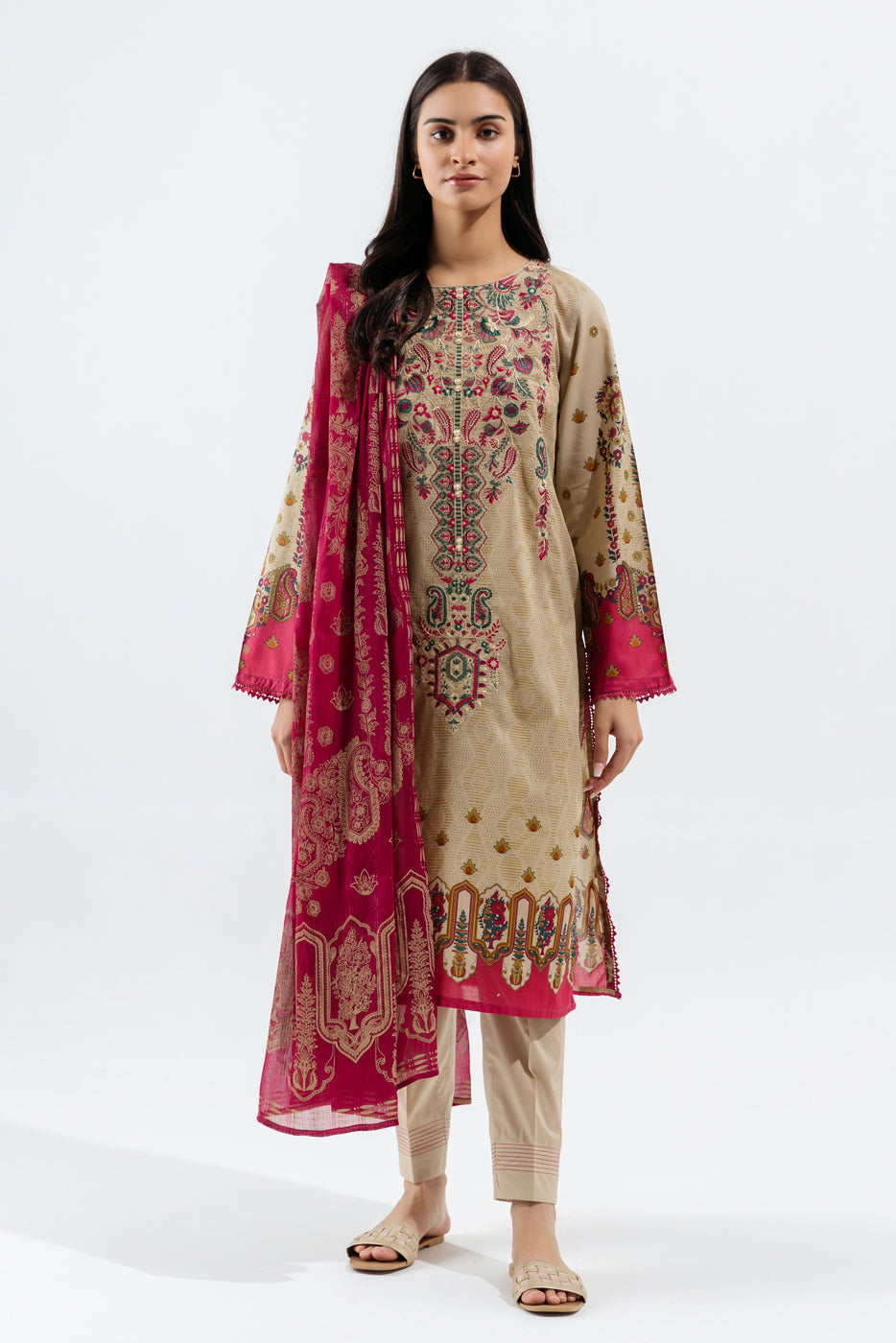 Beige Dew-Embroidered-3P