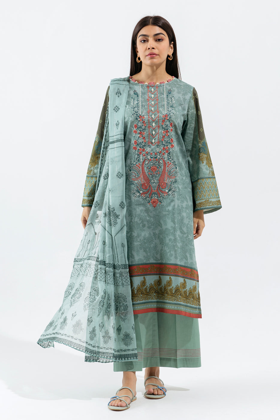Aqua Zest-Embroidered-3P