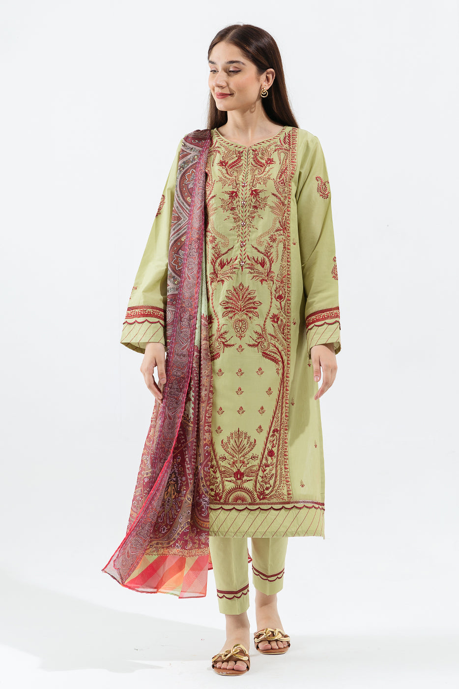 Gleam Green-Embroidered-3P