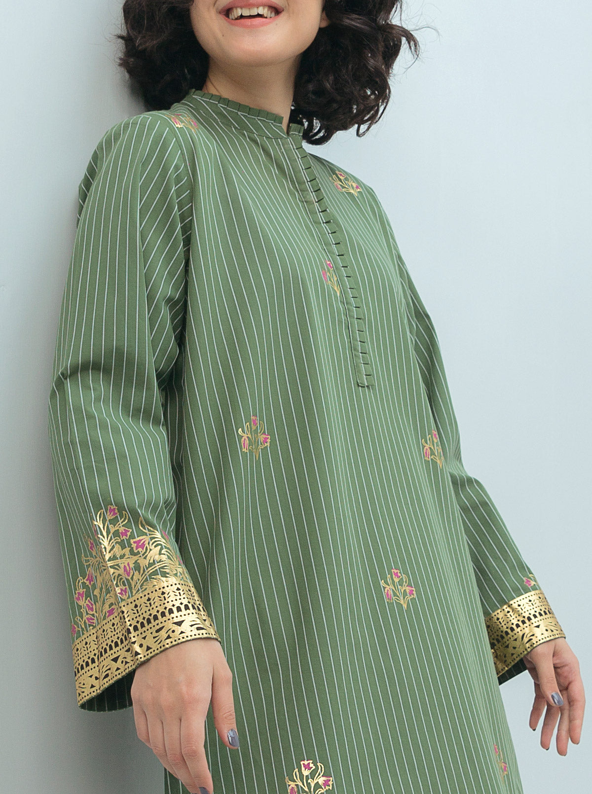 PRINTED YARN DYED COTTON SHIRT (PRET)