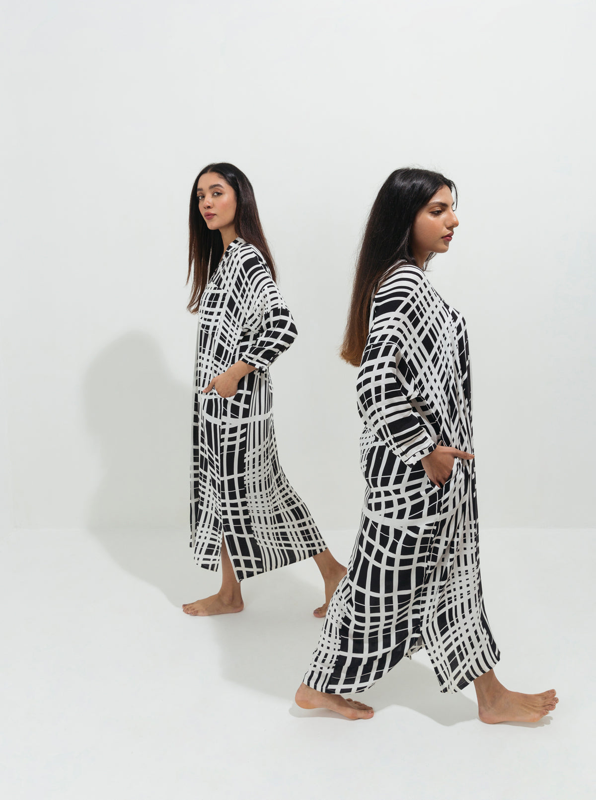 Black & White Printed Long Tunic