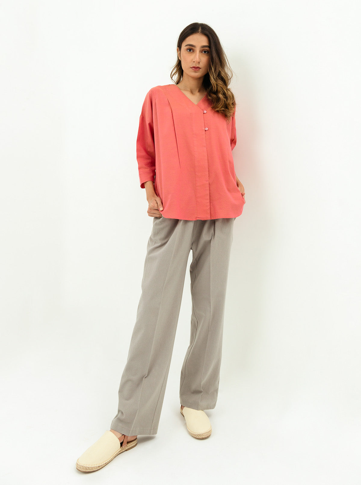 Pink Overlapped Shirt