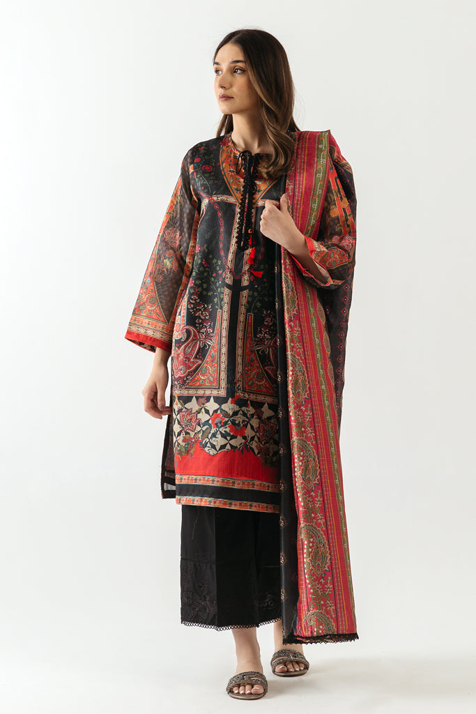Printed Shirt With Dupatta