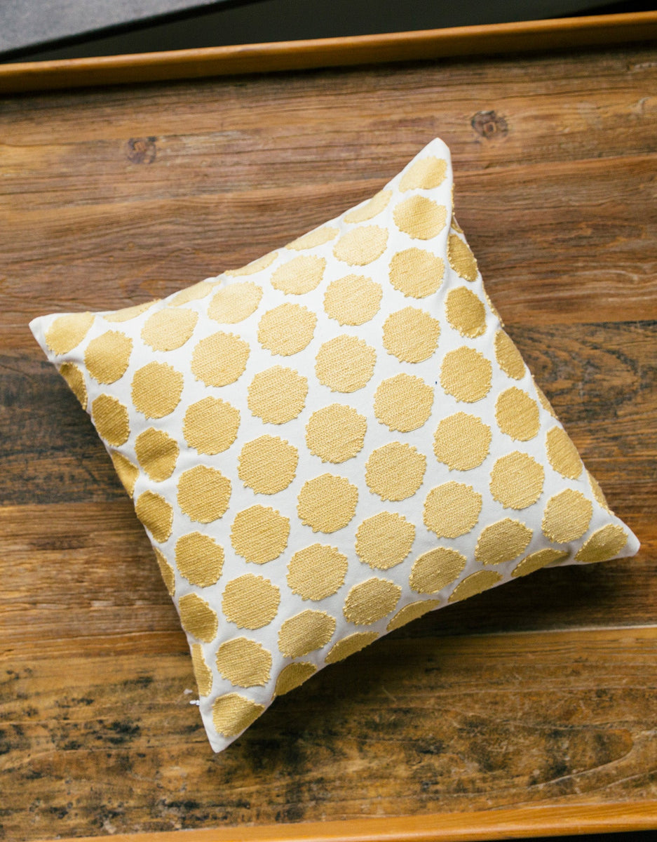 Gold polka dot clearance pillow