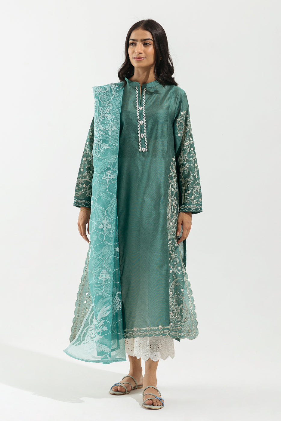 EMBROIDERED SHIRT WITH DUPATTA