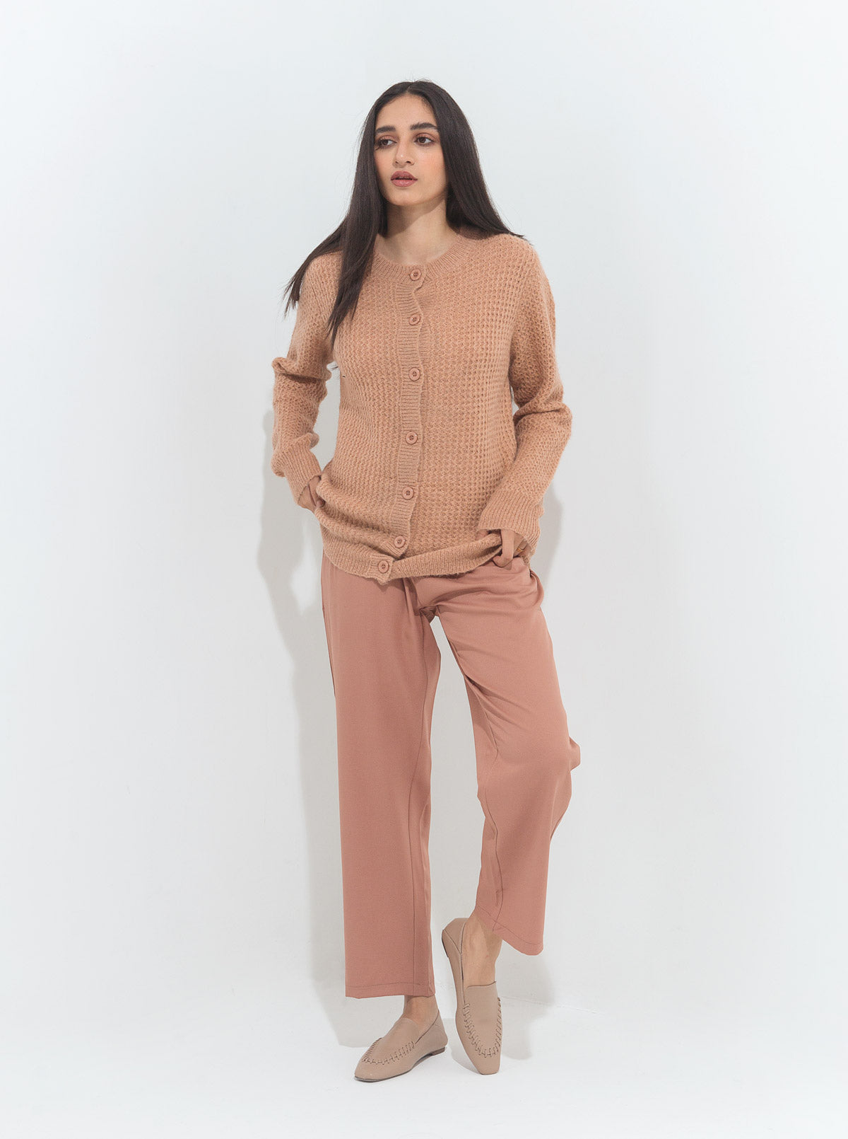 DARK MINK STRAIGHT TAILORED PANTS