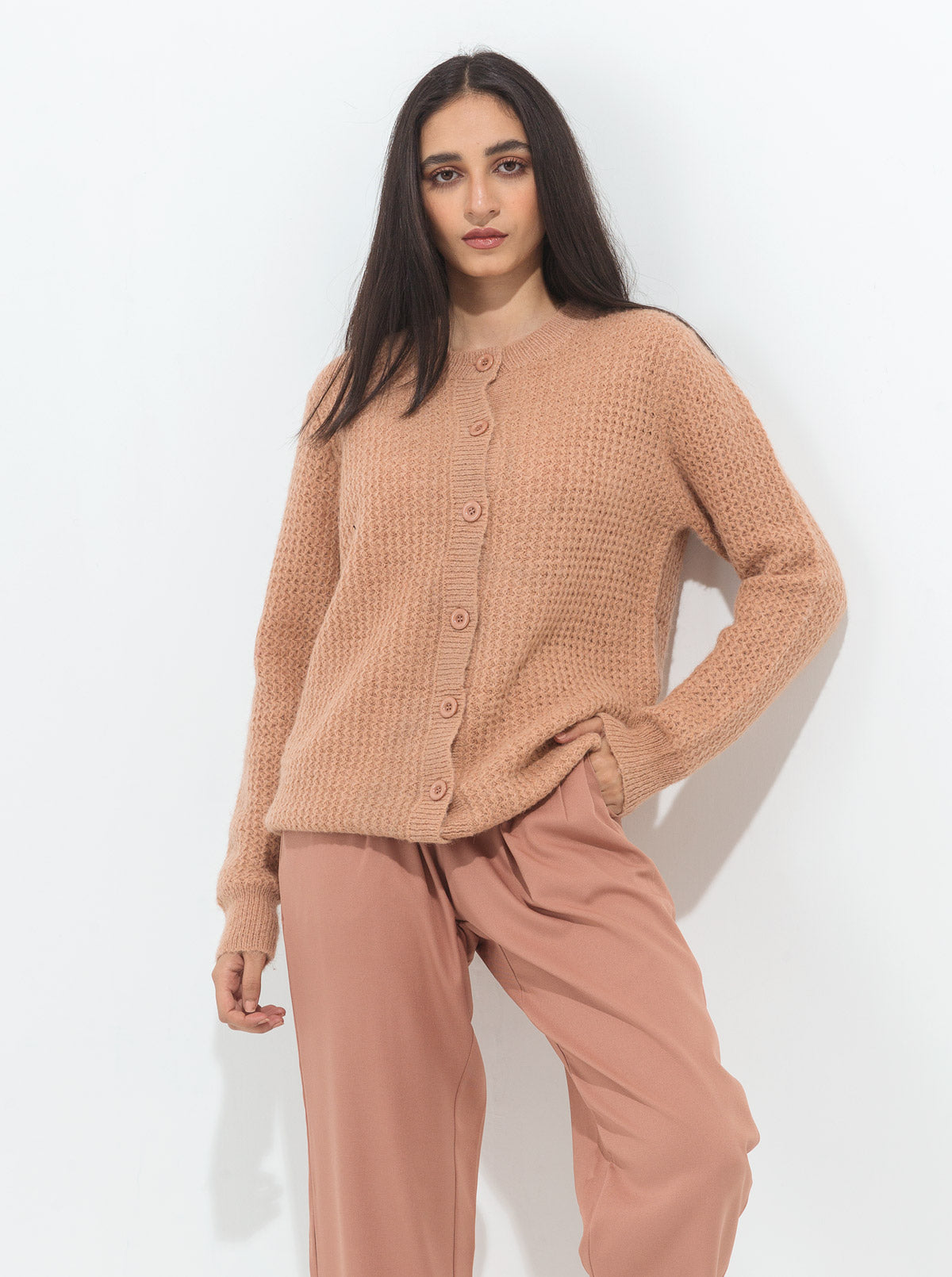 DARK MINK STRAIGHT TAILORED PANTS