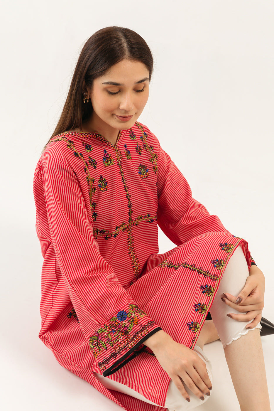 EMBROIDERED YARN DYED SHIRT (PRET)