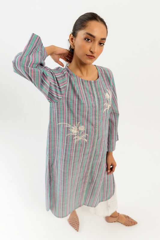 EMBROIDERED YARN DYED SHIRT (PRET)