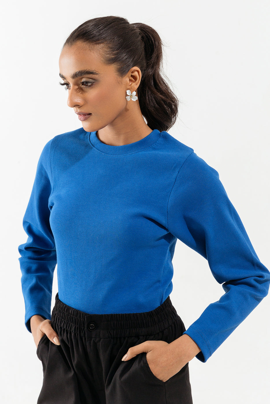 ELECTRIC BLUE SLIM FIT TOP