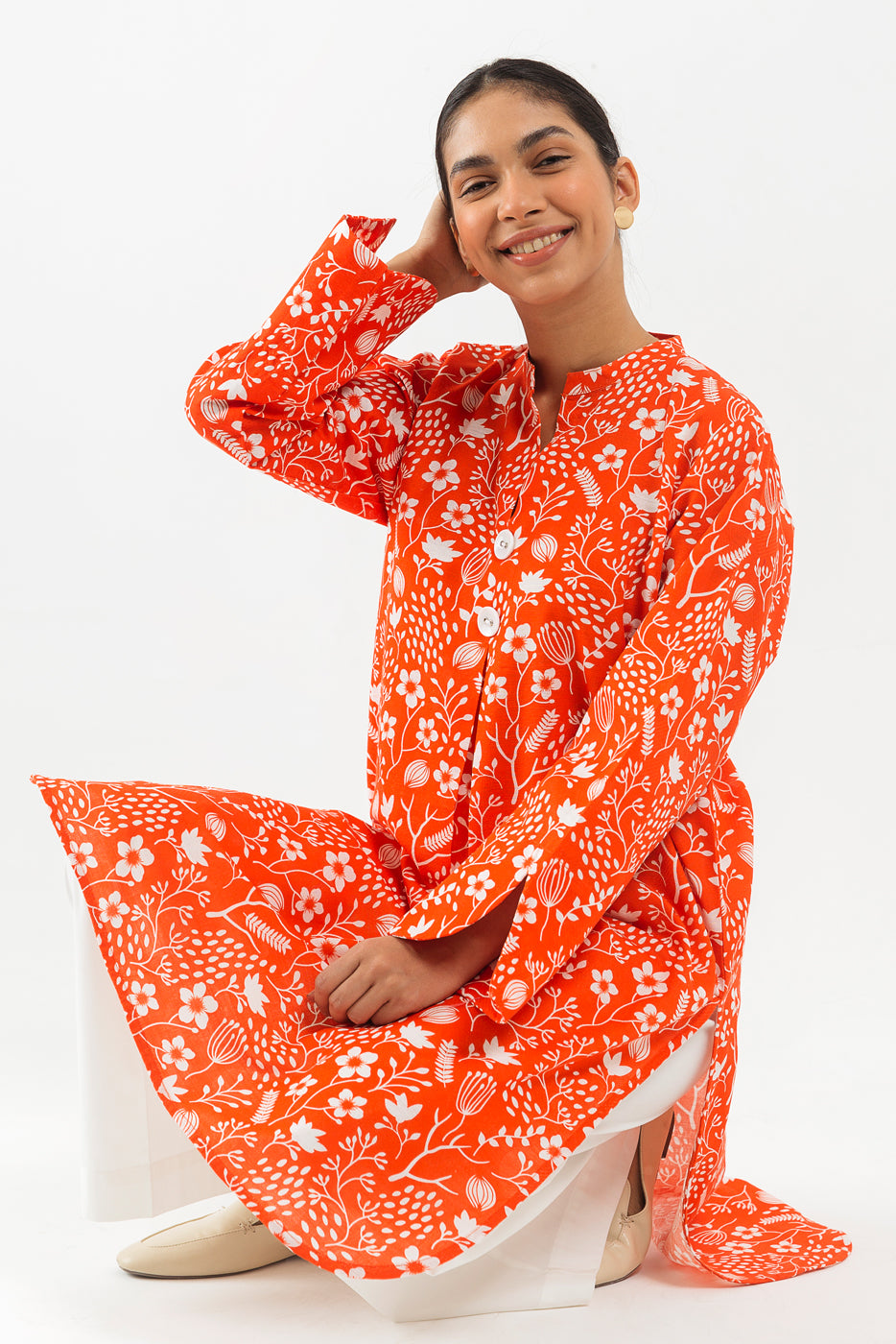 PRINTED KHADDAR SHIRT (PRET)