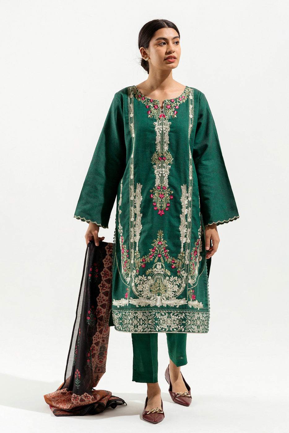 EMBROIDERED SHIRT WITH DUPATTA