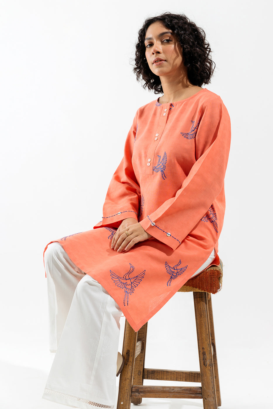 EMBROIDERED JACQUARD SHIRT (PRET)