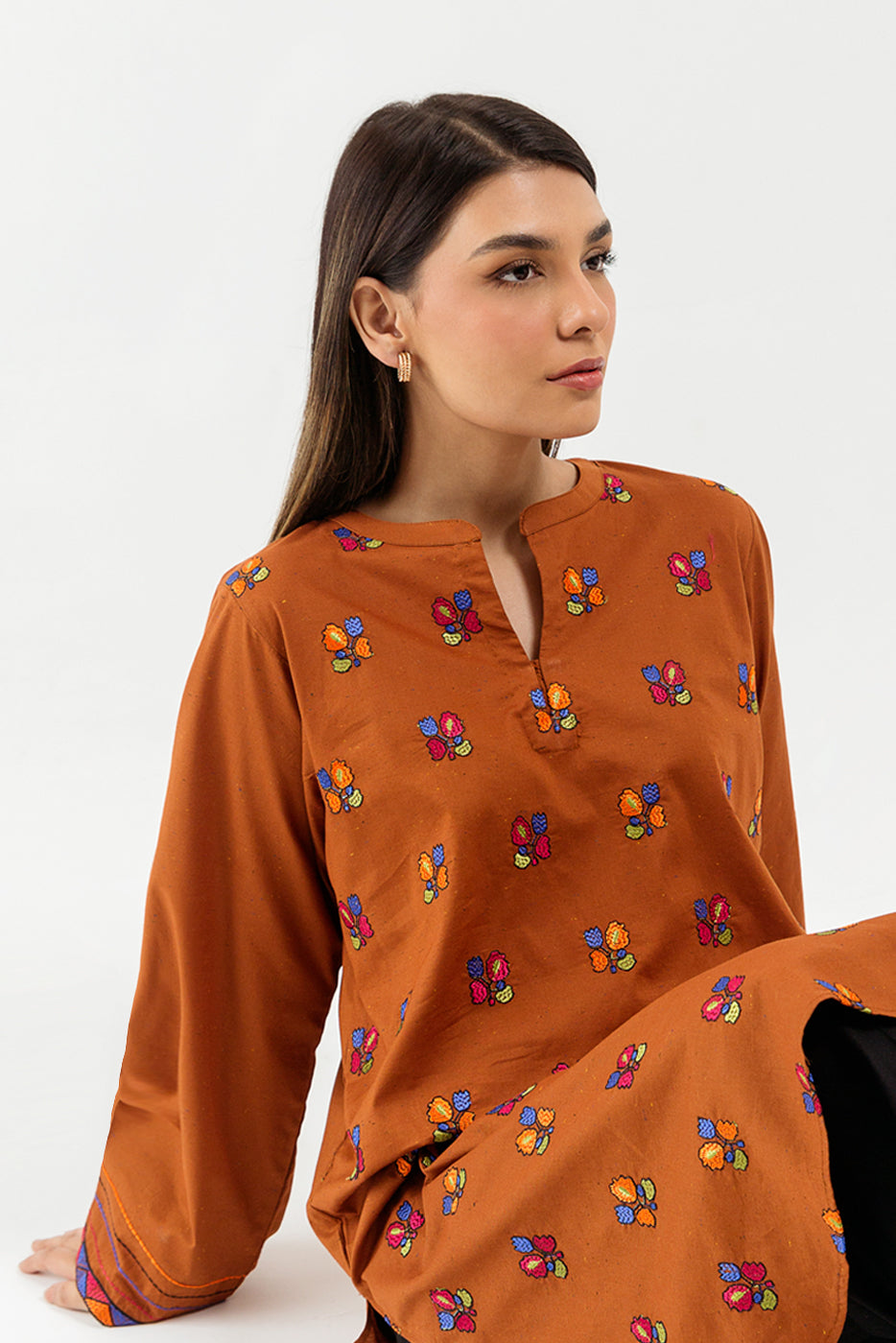 EMBROIDERED MULTI NEPS SHIRT (PRET)