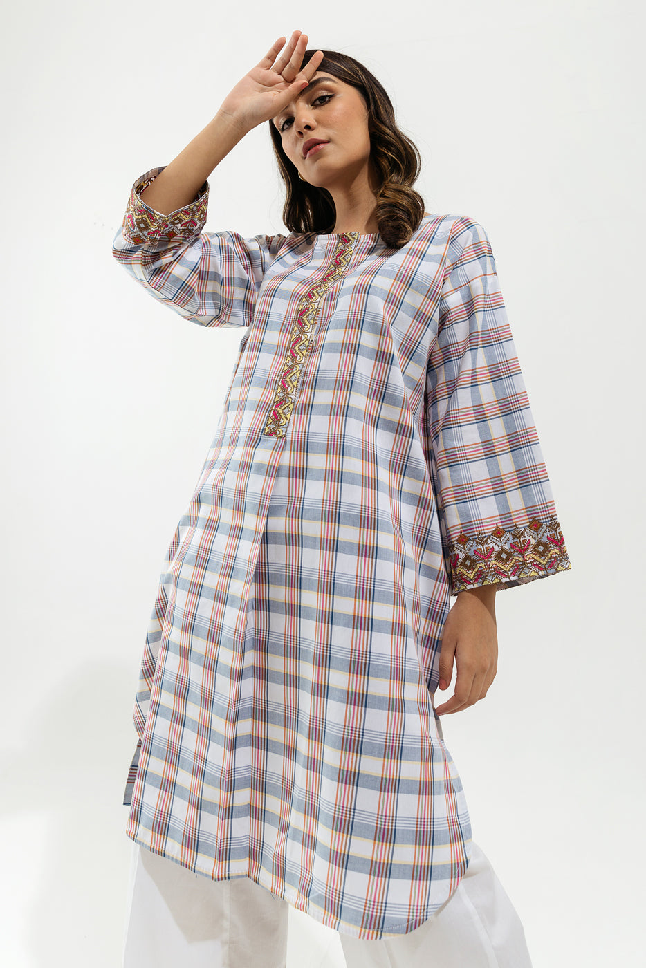 EMBROIDERED YARN DYED SHIRT (PRET)